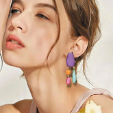 Colorful Geometric Drop Earrings | Statement Acrylic Dangle Earrings | Modern Fashion Jewelry